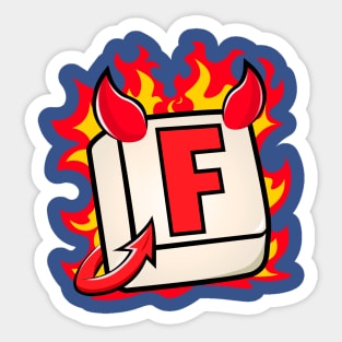 F in chat | F key devil Sticker